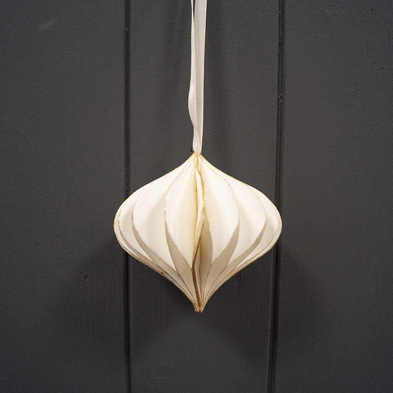 Antique White Teardrop Paper Decoration