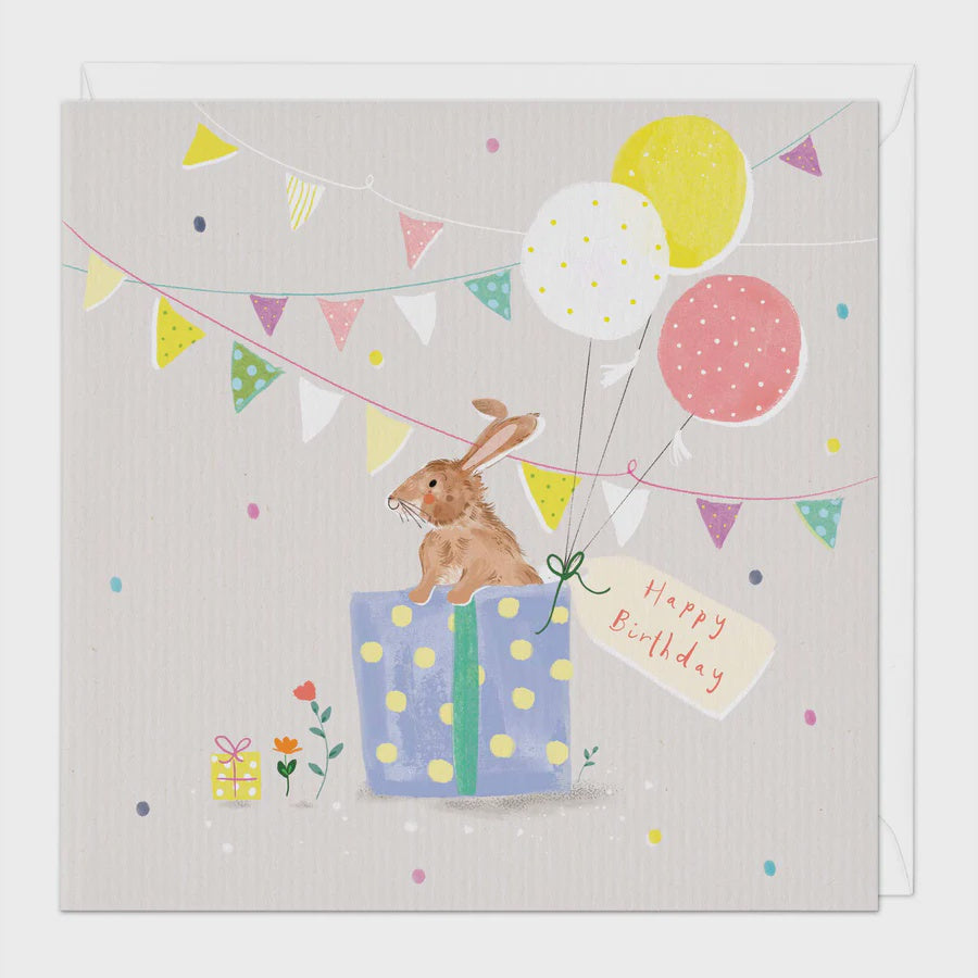 Bunny Birthday Present Card