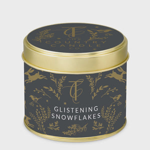 Glistening Snowflakes Candle Tin