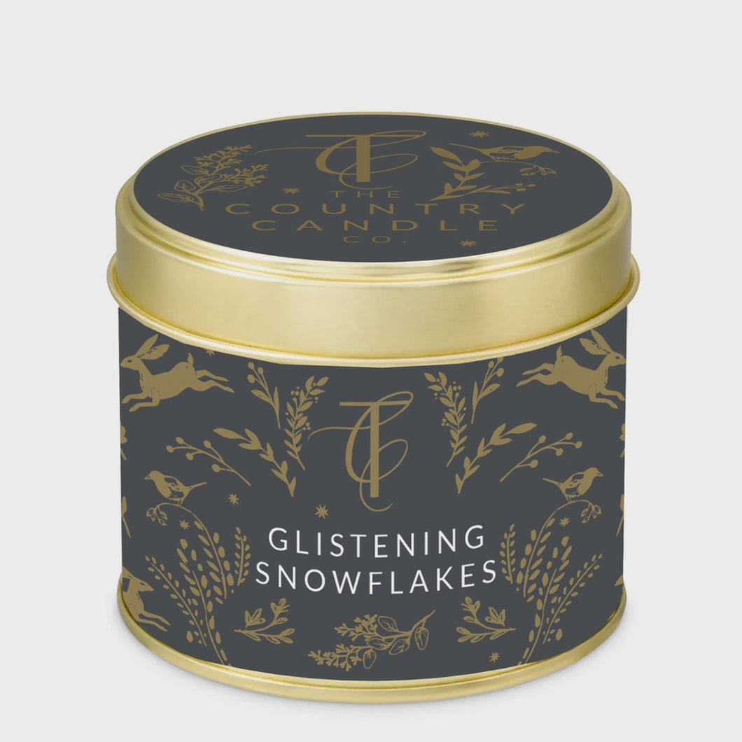 Glistening Snowflakes Candle Tin