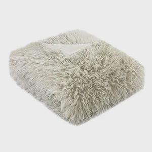 Tibet Natural Faux Mongolian Throw