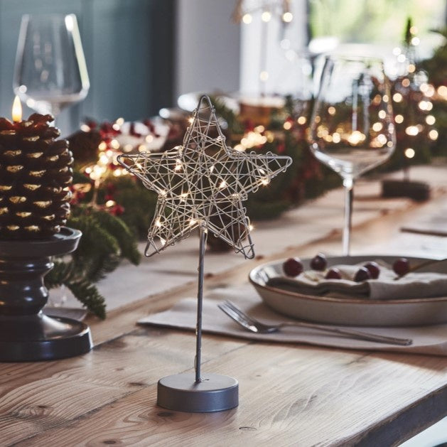 Silver Wire Table Star