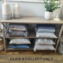 Load image into Gallery viewer, Grey Cross Design 3 shelf Console Table
