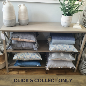 Grey Cross Design 3 shelf Console Table