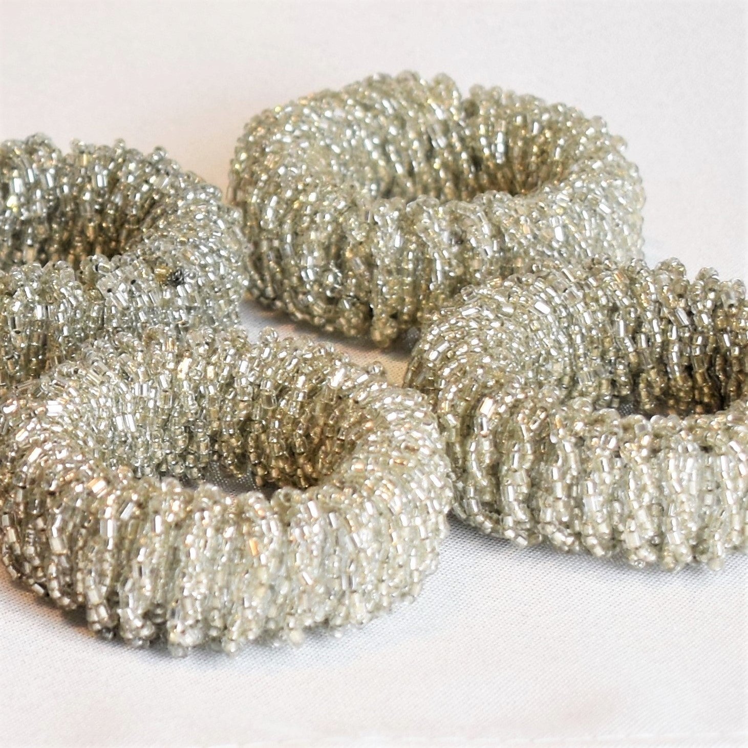 Silver beaded deals napkin rings